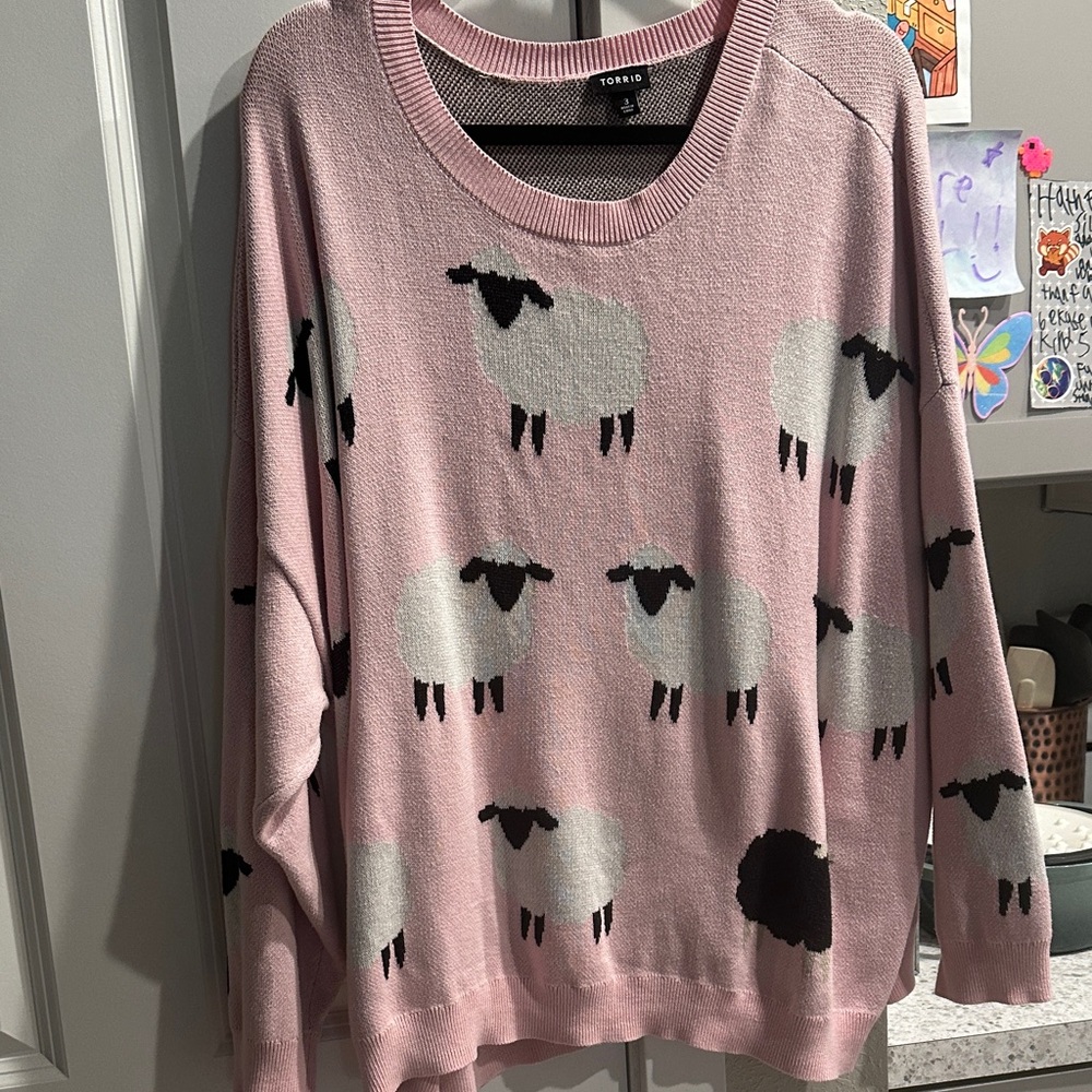 Pink sweater with Sheep